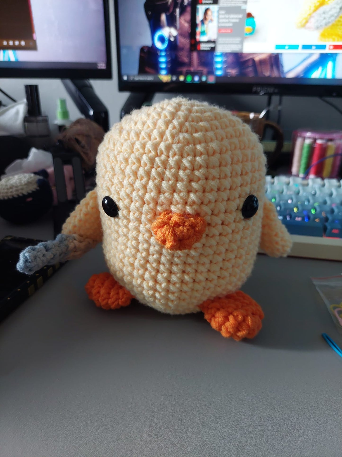 Duck with knife plushie